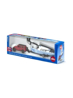 SIKU Mercedes AMG G65 -maastoauto ja traileri purjeveneellä, 1:50, 27,9 cm^ Autot Ja Muut Ajoneuvot
