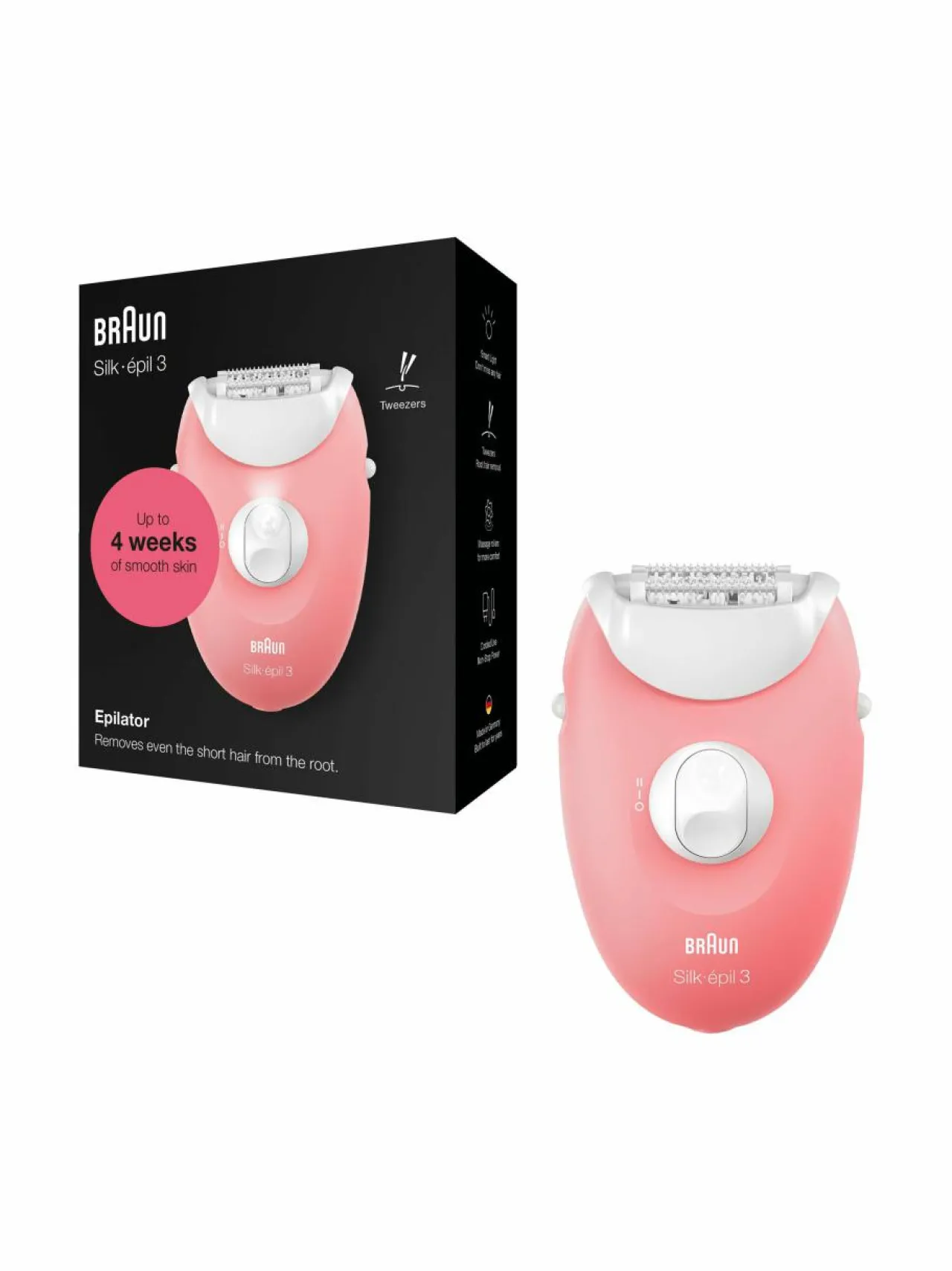 Ihokarvanpoisto<Braun Silk-épil 3 -epilaattori WHITE