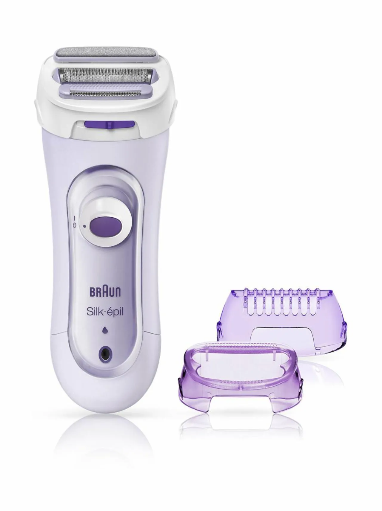 Ihokarvanpoisto<Braun Silk-épil Lady Shaver 5-560 3-in-1 -ladyshaver, trimmeri ja kuorintajärjestelmä LILA