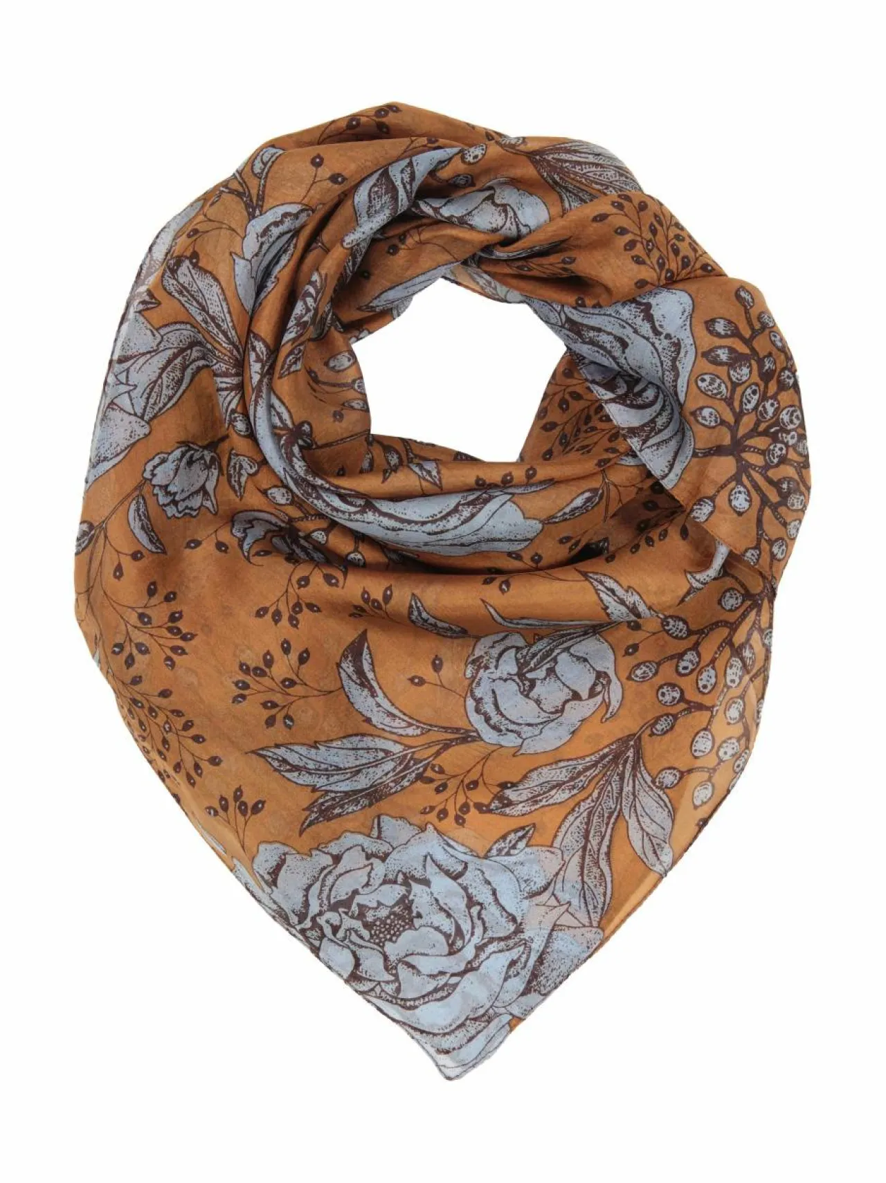 Huivit & Kaulaliinat<A+more Silva-silkkihuivi 100 x 100 cm BROWN/BLUE
