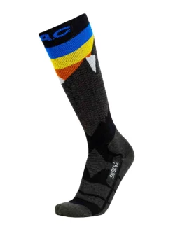Urheiluasusteet<P.A.C. SK 9.2 Merino laskettelusukat HARMAA / SININEN