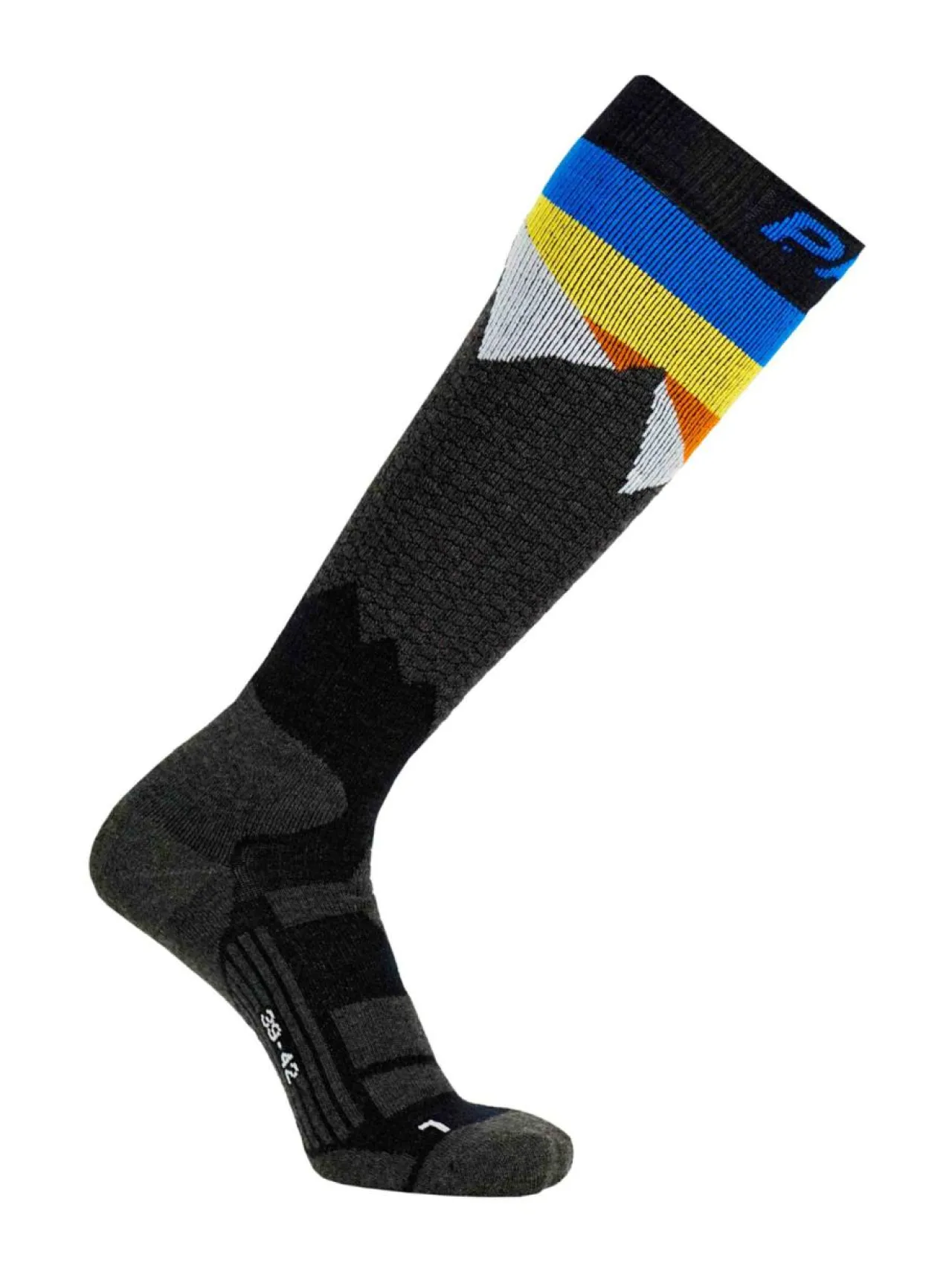 Urheiluasusteet<P.A.C. SK 9.2 Merino laskettelusukat HARMAA / SININEN