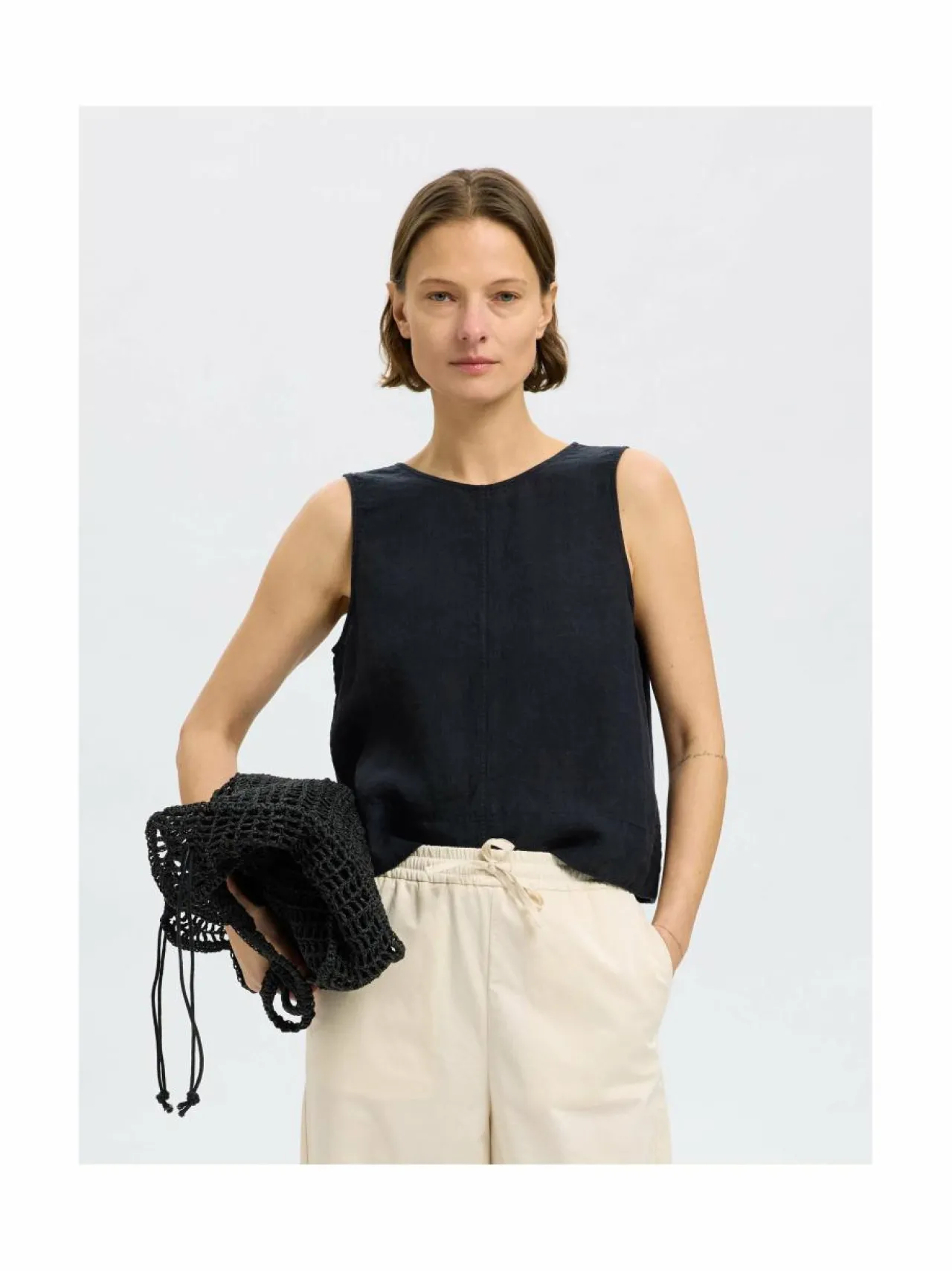Paidat & Puserot<Selected SlfLinna-pellavapaita BLACK