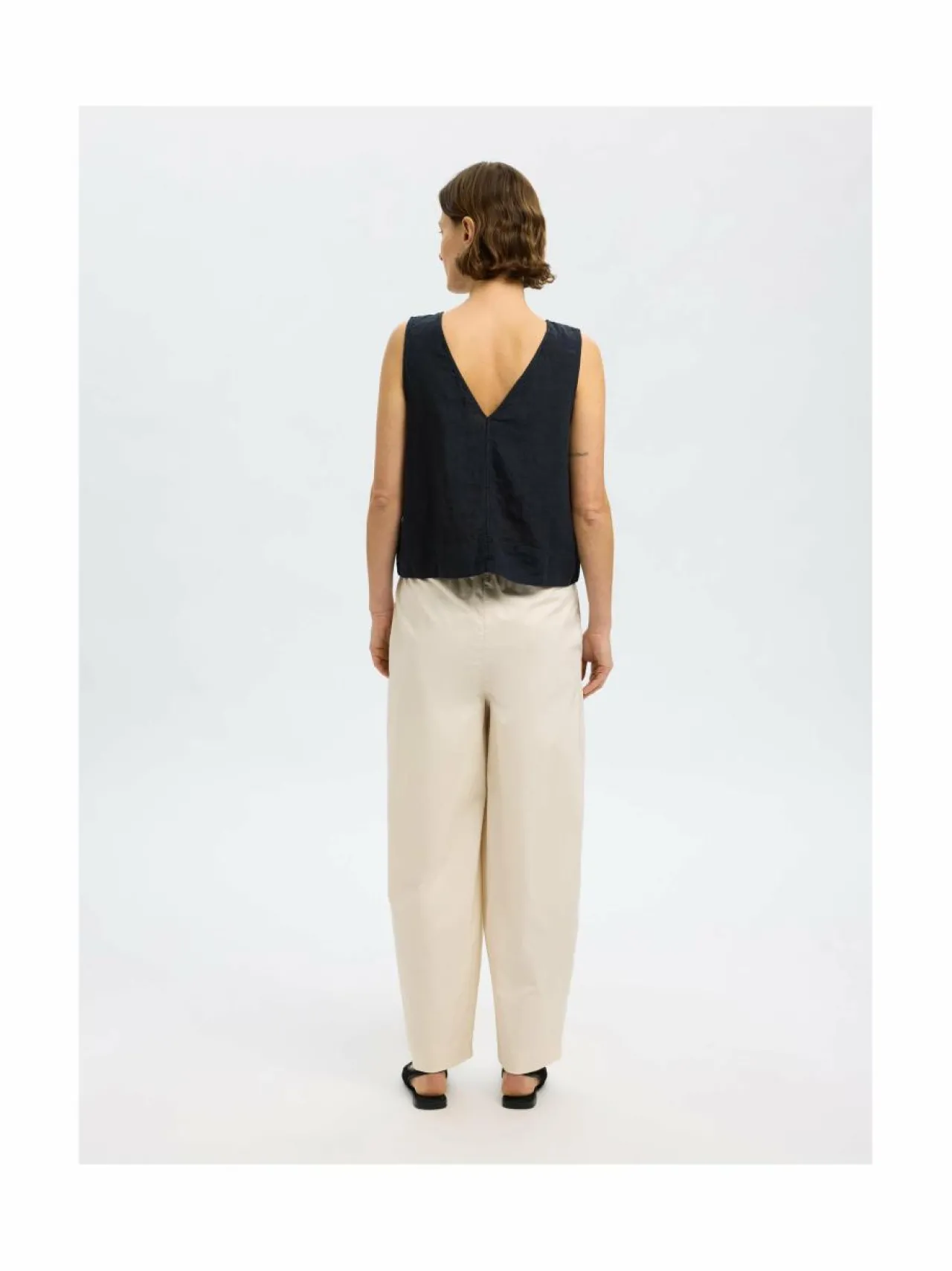 Paidat & Puserot<Selected SlfLinna-pellavapaita BLACK