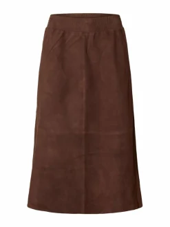 Selected SlfMadga Midi Suede -nahkahame^ Hameet