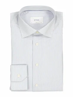 Paidat<Eton Slim Fit Stripe Fine Twill -kauluspaita 23 LIGHT BLUE