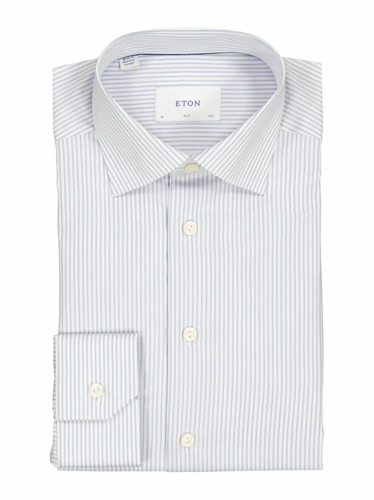 Paidat<Eton Slim Fit Stripe Fine Twill -kauluspaita 23 LIGHT BLUE