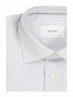 Paidat<Eton Slim Fit Stripe Fine Twill -kauluspaita 23 LIGHT BLUE