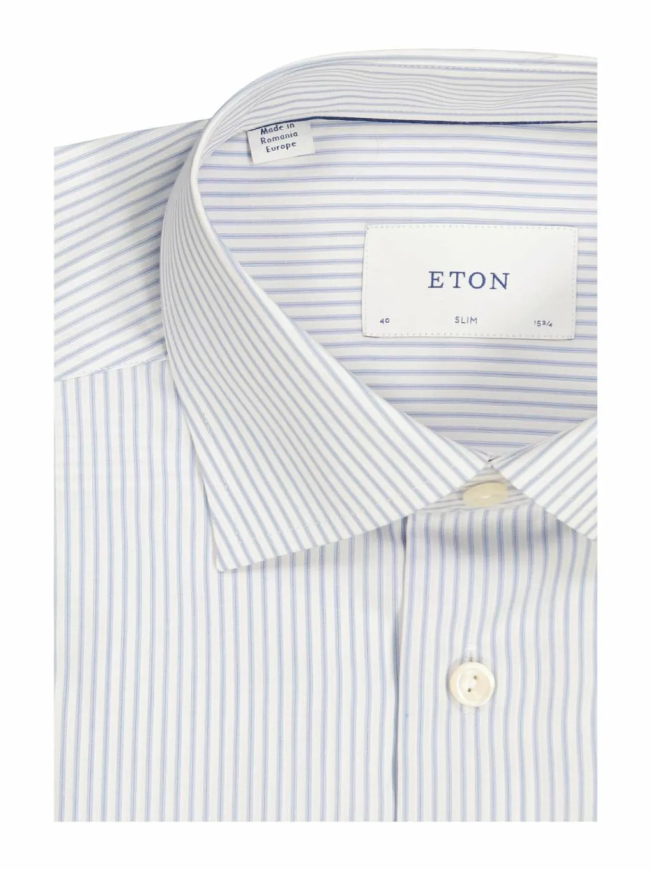 Paidat<Eton Slim Fit Stripe Fine Twill -kauluspaita 23 LIGHT BLUE