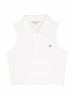 T-Paidat<GANT Slim Pique -pikeetoppi 110 WHITE