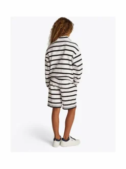 Shortsit<Tommy Hilfiger Slub Breton Stripe -shortsit 0FA WHITE NAVY BRETON STRIPE