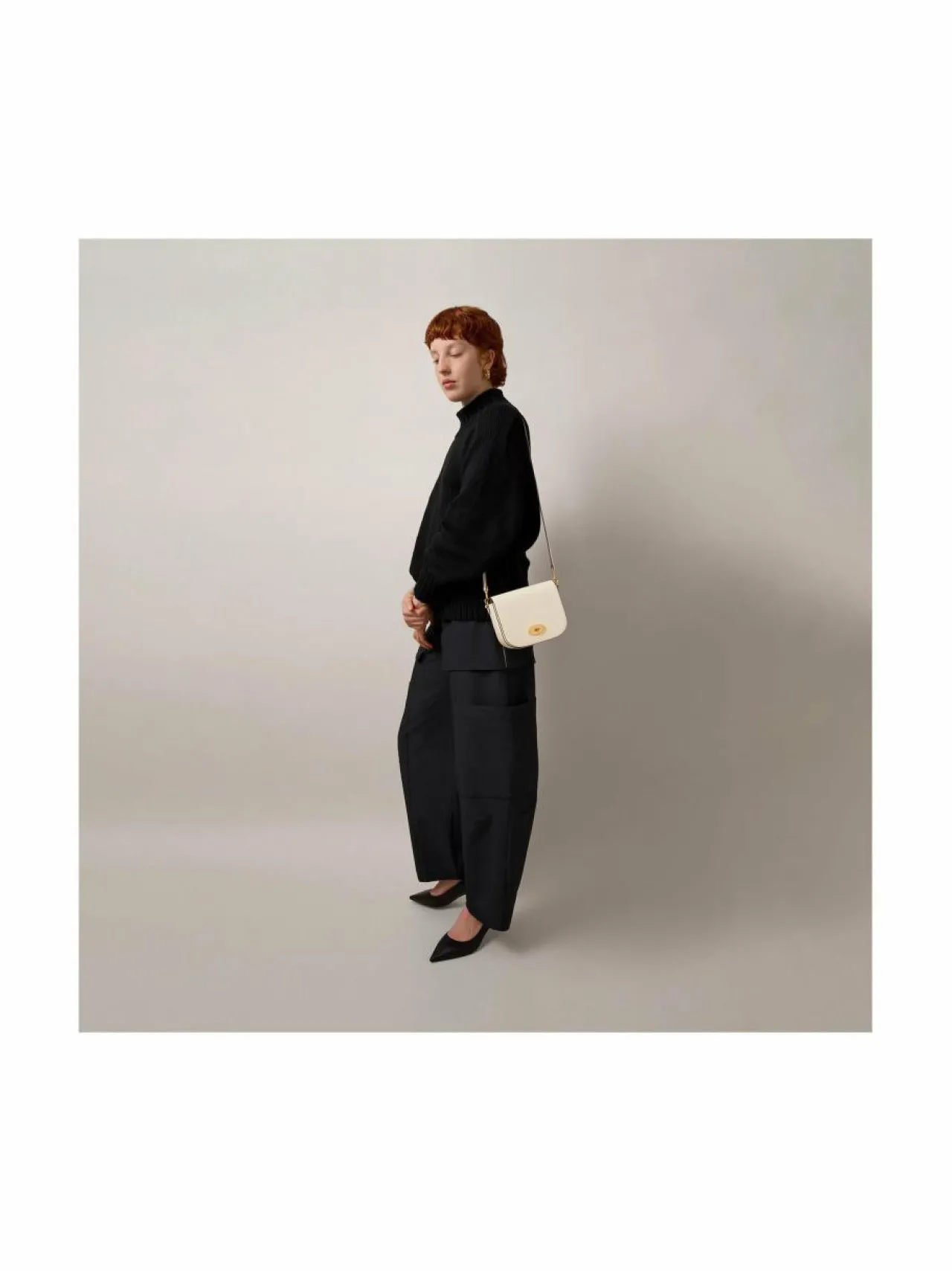 Käsilaukut<Mulberry Small Darley Satchel -nahkalaukku H687 EGGSHELL