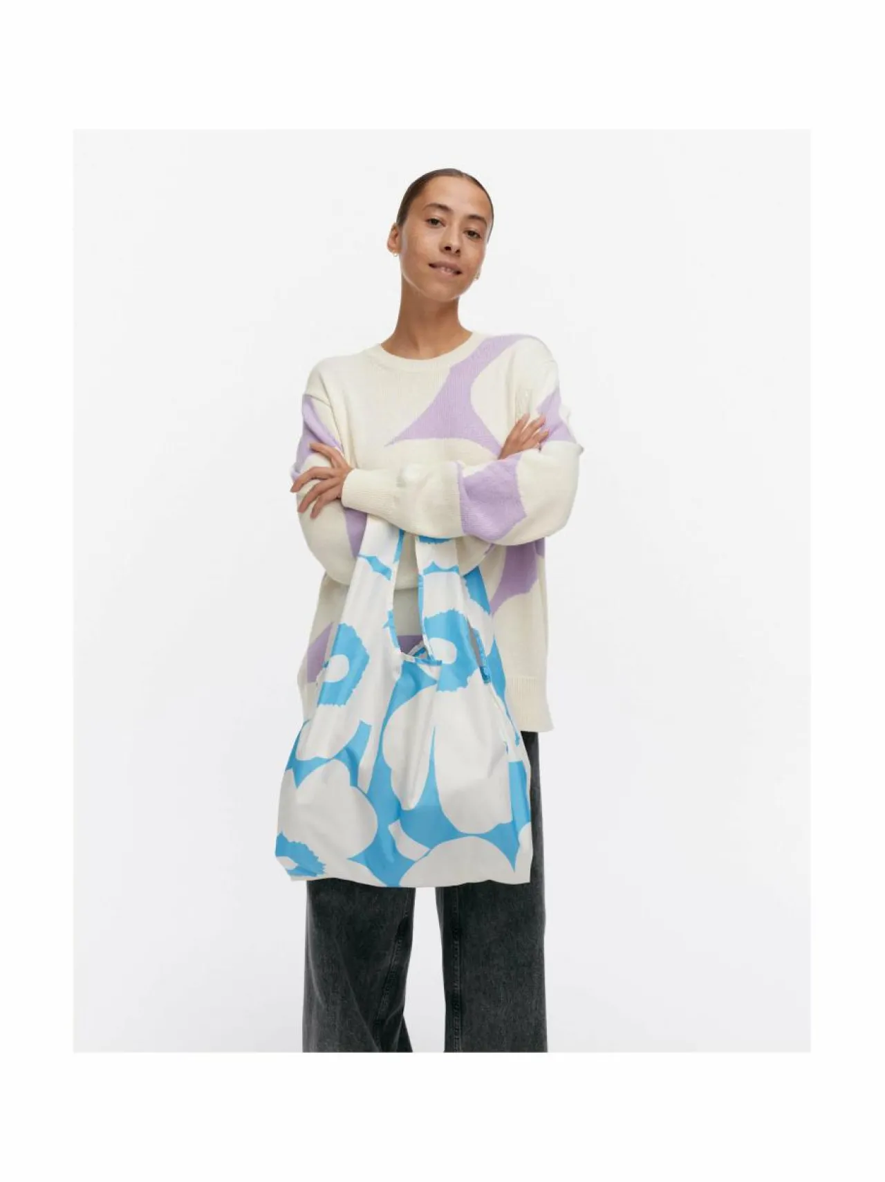 Shopperit<Marimekko Smartbag Unikko -kangaskassi 150 OFF WHITE, BLUE
