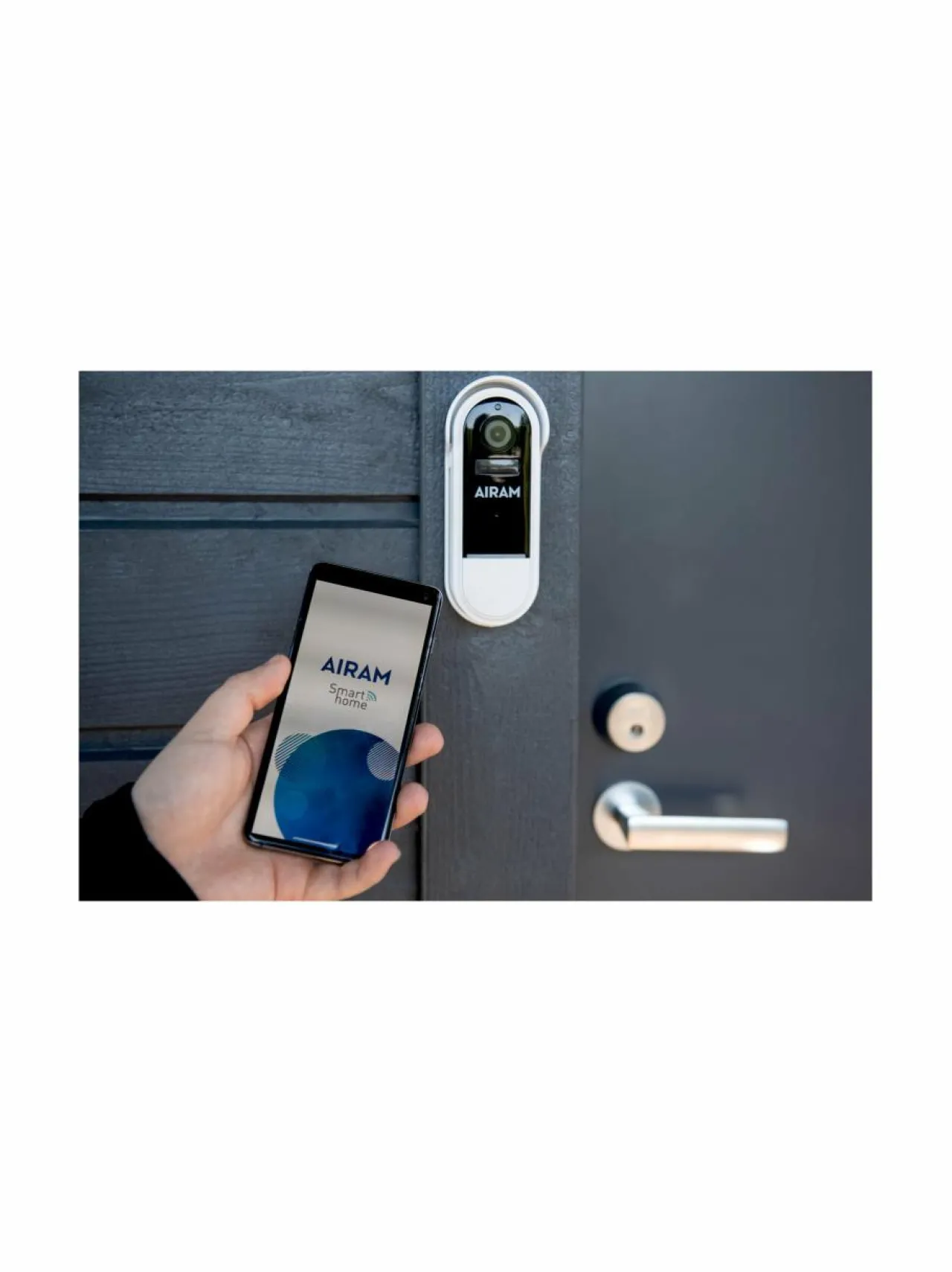Turvatuotteet<Airam SmartHome-älyovikello WHITE