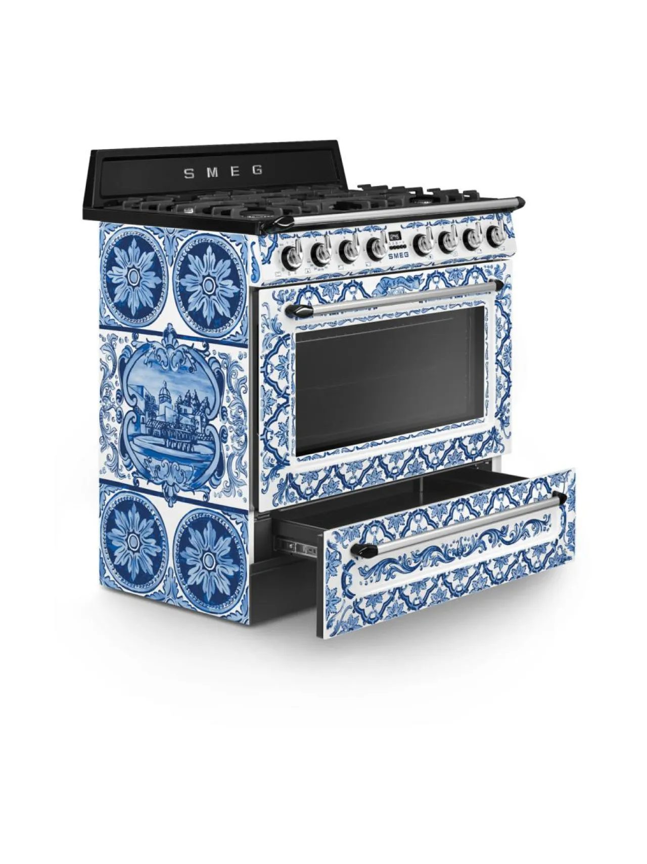 Smeg Dolce & Gabbana Blu Mediterraneo TR90DGME9 kaasuliesi^ Liedet Ja Liesituulettimet