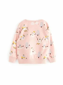 Colleget & Hupparit<Lindex Snowman Story -collegepaita 6907 LIGHT DUSTY PINK