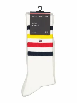 Sukat<Tommy Hilfiger Sport Stripe -sukat 2-pack 002 WHITE