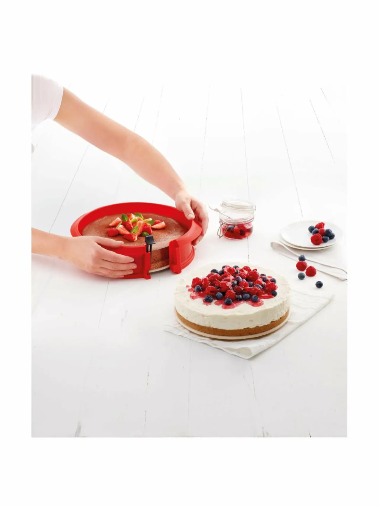 Leivonta<Lékué Springform Cake Mould with Plate -muotti 23 cm RED