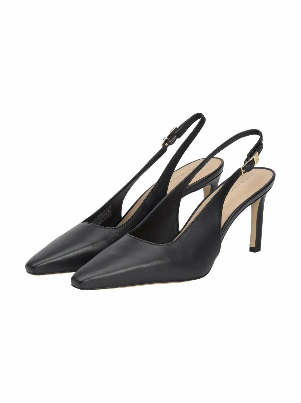 Avokkaat & Korkokengät<Tommy Hilfiger Squared Toe Slingback -nahka-avokkaat BDS BLACK