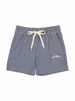 Uima-Asut<Les Deux Stan Stripe Seersucker -uimashortsit 815477-LIGHT SAND/BLUEPRINT