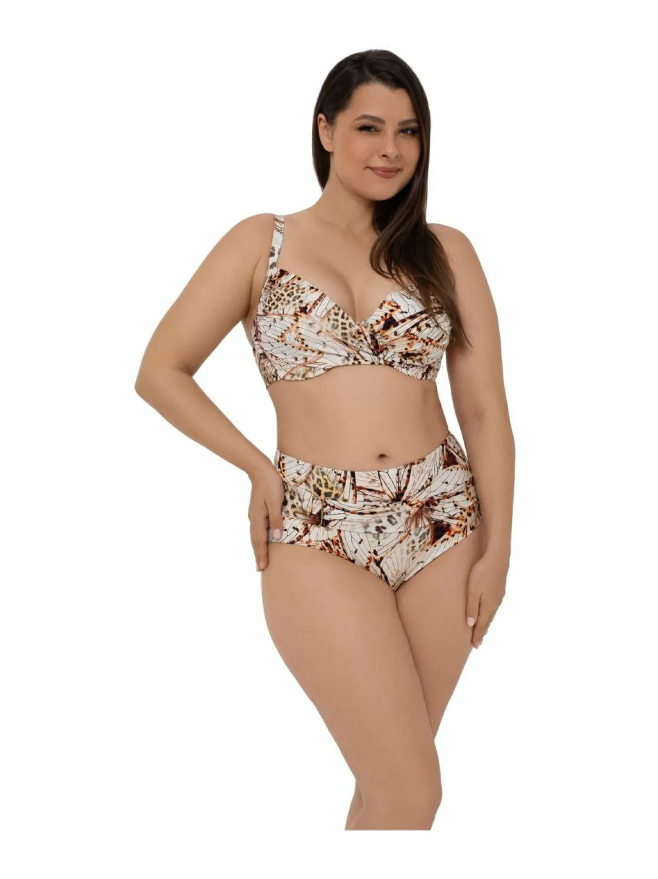 Uima-Asut<Marc & André Stay Wild High Waist -bikinialaosa WHITE/ BROWN (WT1/BR5)