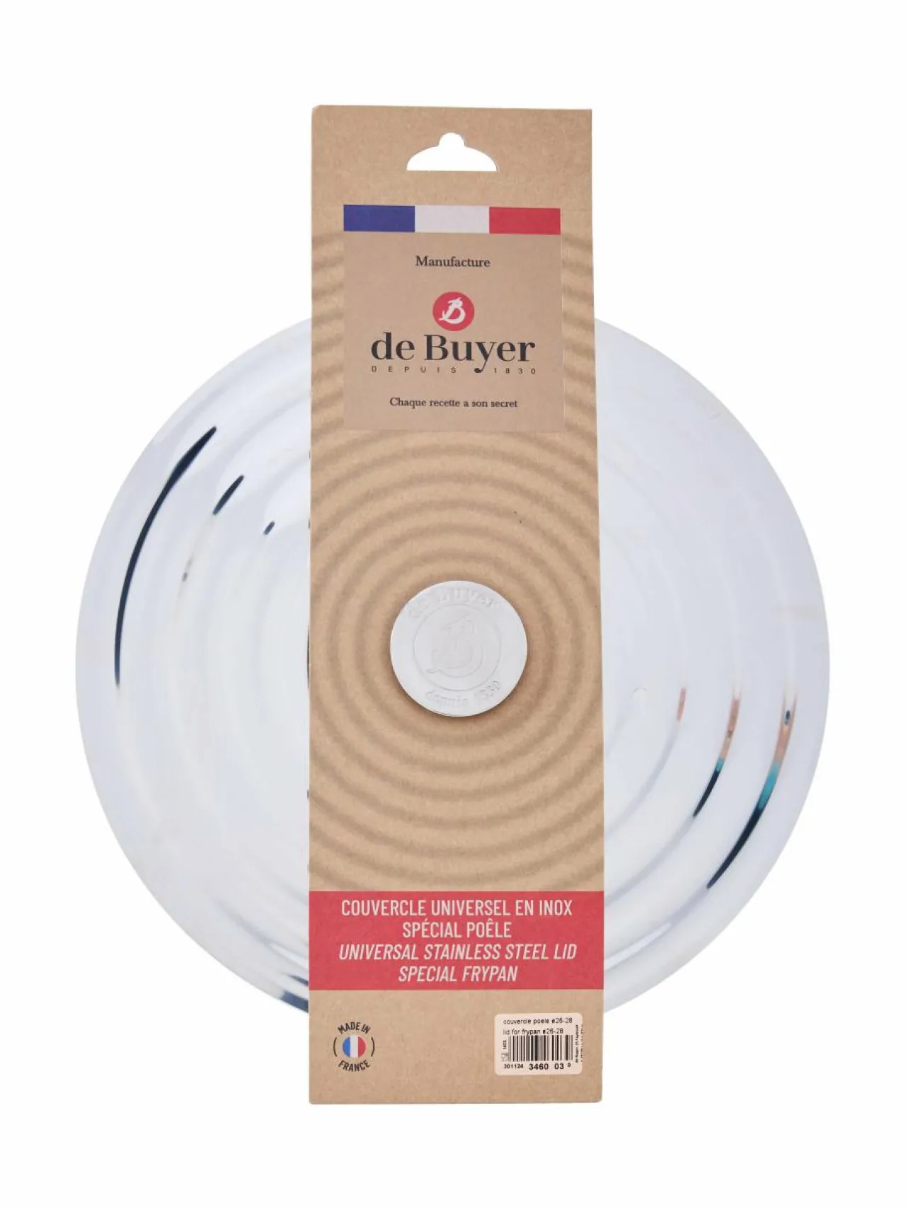 De Buyer Steel Lid -teräskansi Ø 26-28 cm^ Keitto- & Paistoastiat