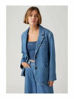 Bleiserit & Jakut<Levi's Stella Relaxed -farkkubleiseri 245 MED INDIGO FLAT FINISH