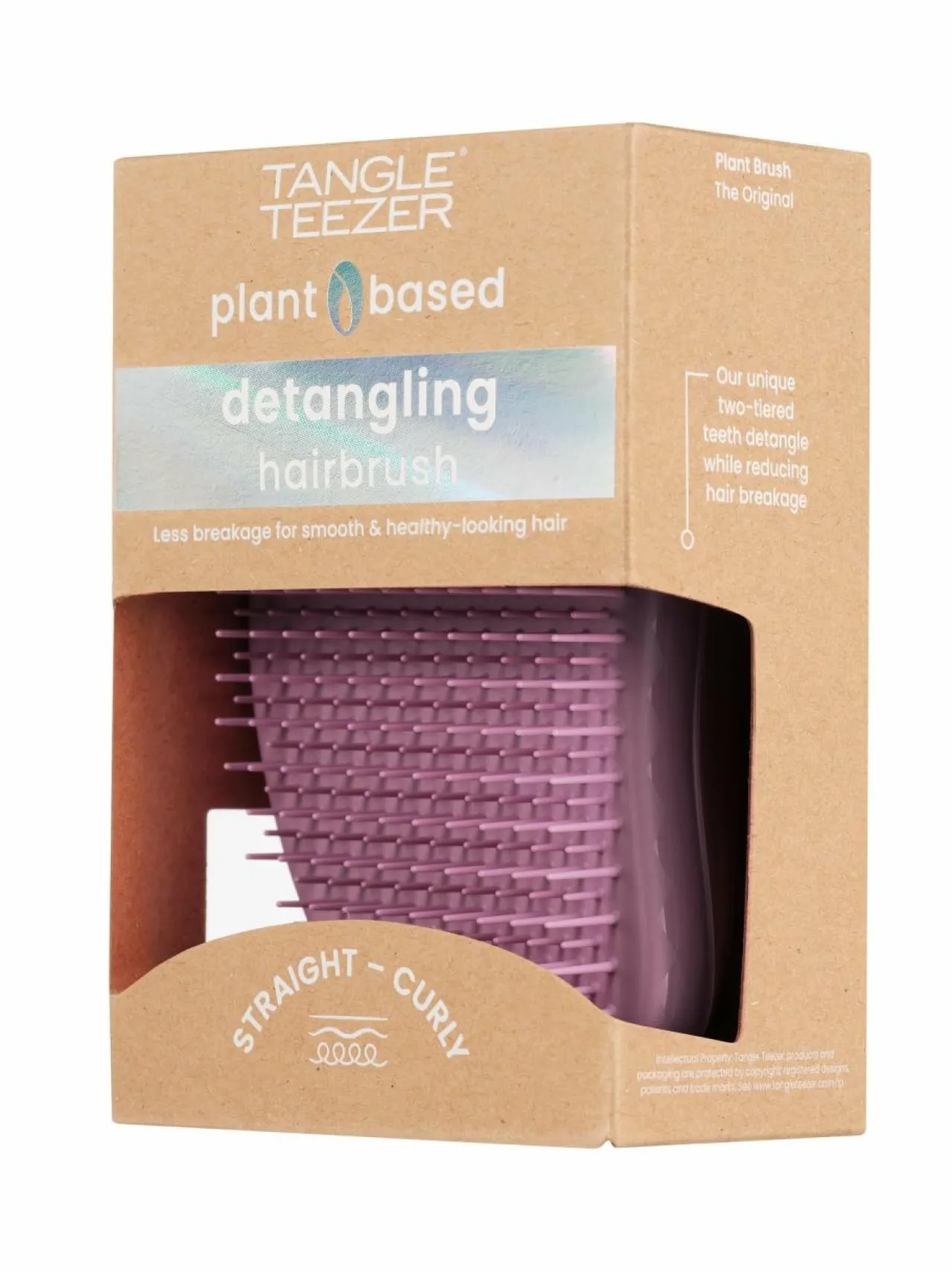Tangle Teezer Straight & Curly Original Plant Brush Purple -selvitysharja^ Hiustarvikkeet