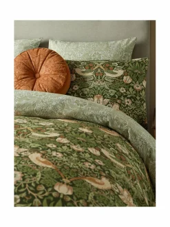 Liinavaatteet<William Morris At Home Strawberry Thief -satiinipussilakanasetti 34 NETTLE GREEN