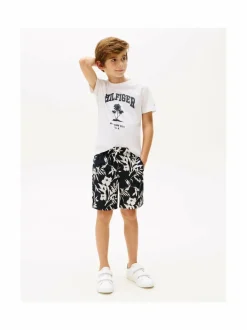 Shortsit<Tommy Hilfiger Stretch Poplin Printed -shortsit 0GY DARK NIGHT NAVY FLORAL PRINT