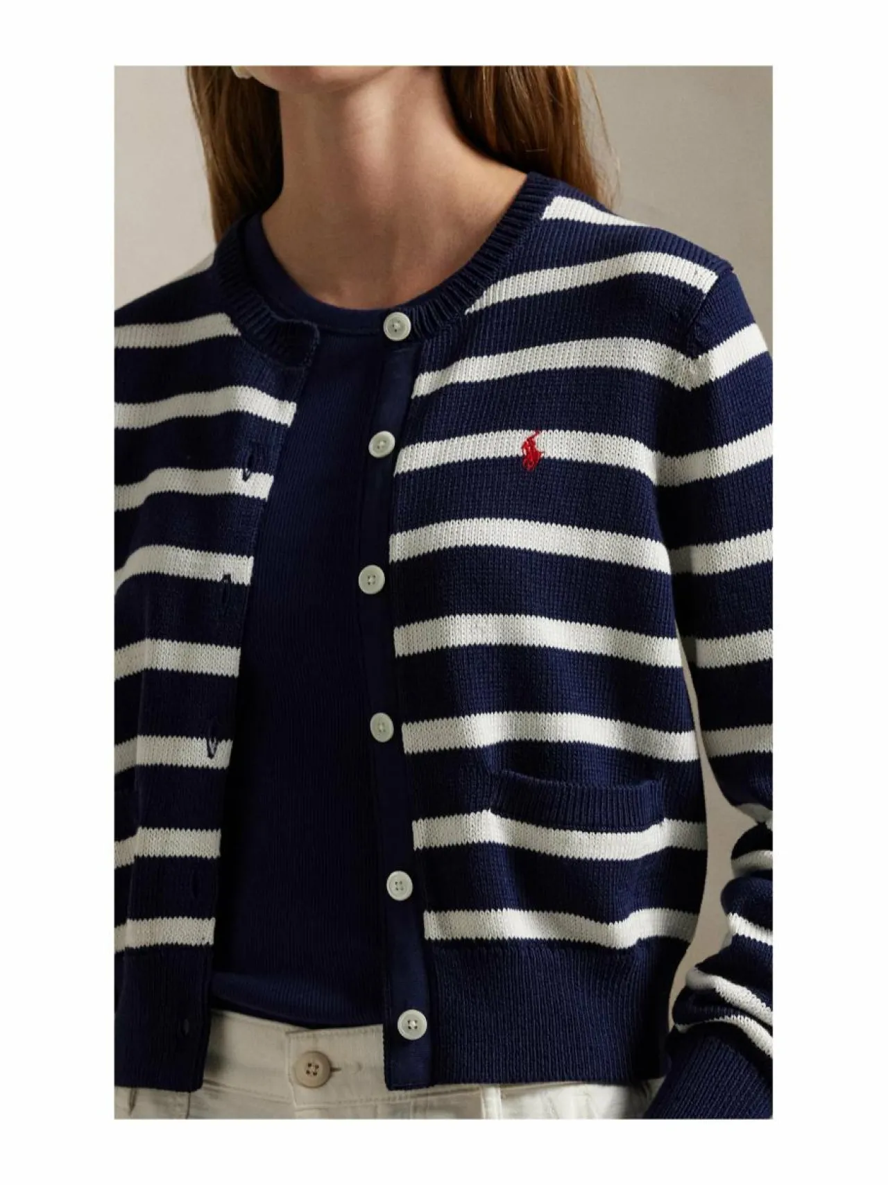 Neuleet<Polo Ralph Lauren Stripe Jersey -neuletakki NAVY/WHITE MULTI