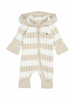 Bodyt & Potkupuvut<GANT Striped Cotton Cable -neulehaalari 291 LIGHT BEIGE MELANGE