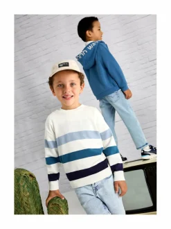 Pitkähihaiset Trikoopaidat<Mayoral Stripes Jumper -neulepaita BLUE 95