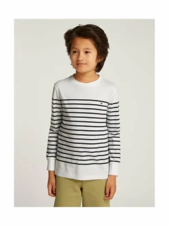 Pitkähihaiset Trikoopaidat|Pitkähihaiset Trikoopaidat<Tommy Hilfiger Stripe-trikoopaita 0A5 WHITE BASE BLUE STRIPES