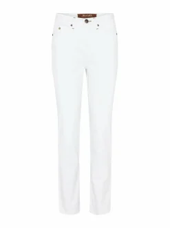 Farkut<SAND Copenhagen Suede Touch Apush Straight -farkut 000 PURE WHITE