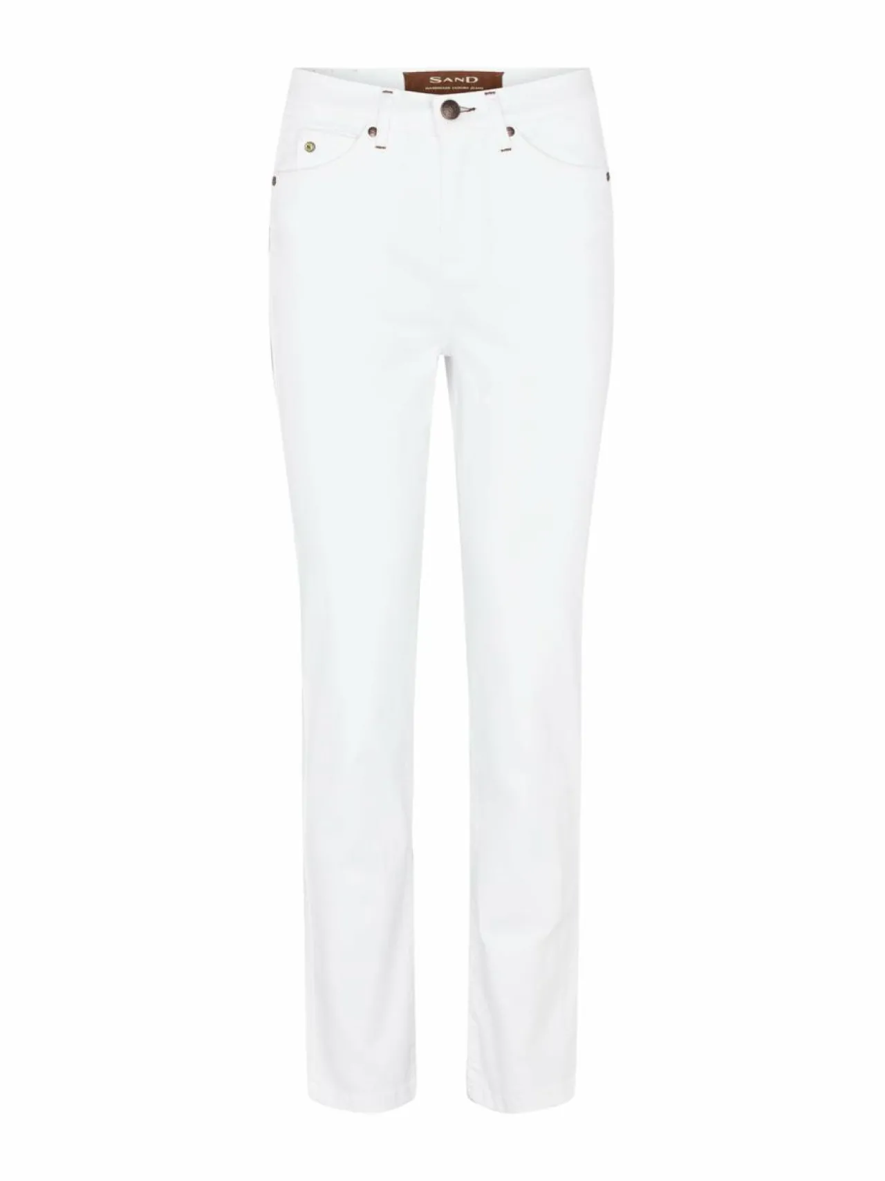 Farkut<SAND Copenhagen Suede Touch Apush Straight -farkut 000 PURE WHITE