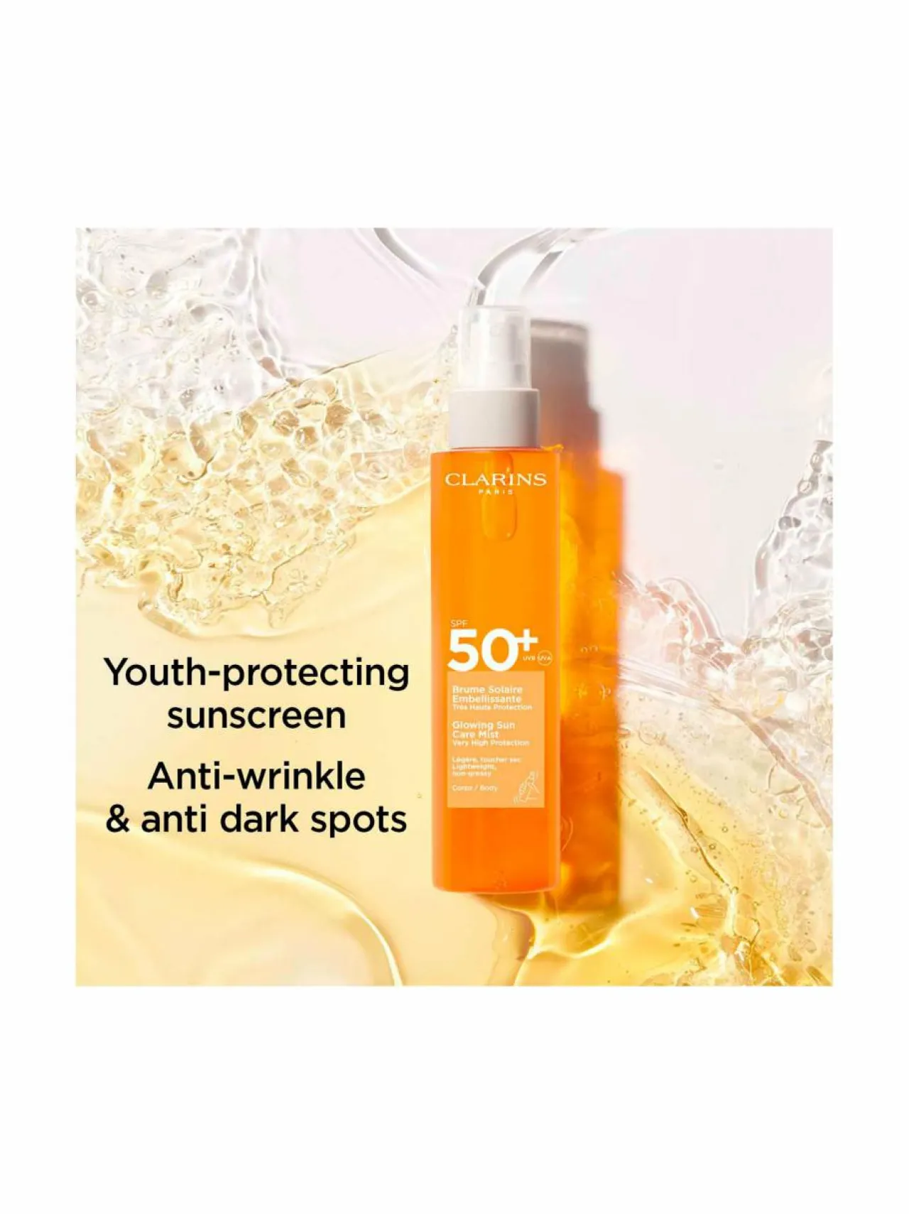 Aurinkotuotteet<Clarins Sun Body Sun Care Water Mist Spf 50+ -aurinkosuojasuihke 150 ml