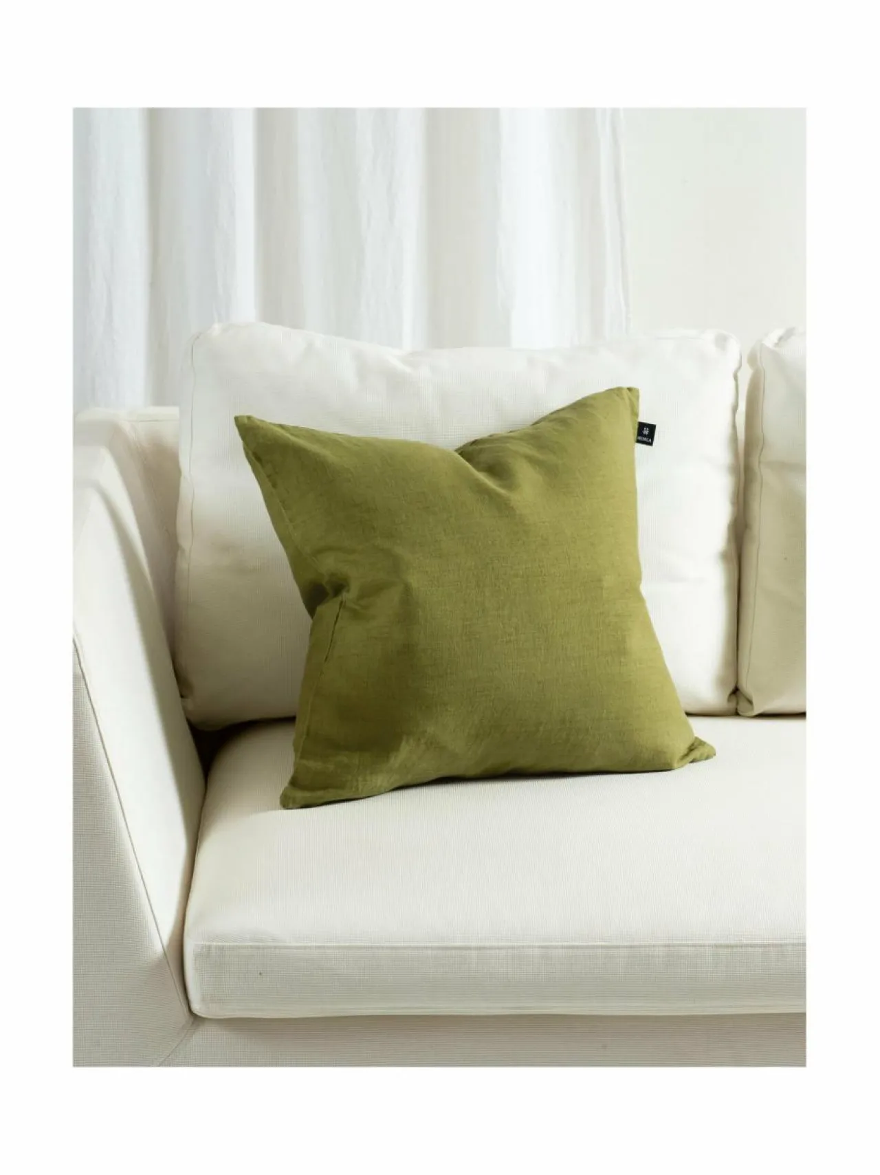Sisustustyynyt<Himla Sunshine-pellavatyynynpäällinen GREENERY