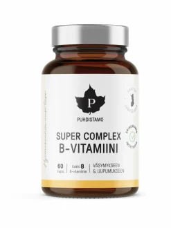 Puhdistamo Super Complex B-vitamiini -ravintolisä 60 kaps.^ Vitamiinit
