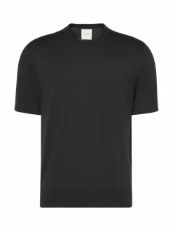 Neuleet<Calvin Klein Menswear Supima Cotton Crew -lyhythihainen neulepaita UB1 BLACK