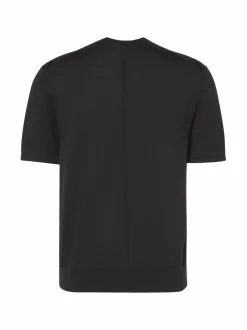Neuleet<Calvin Klein Menswear Supima Cotton Crew -lyhythihainen neulepaita UB1 BLACK