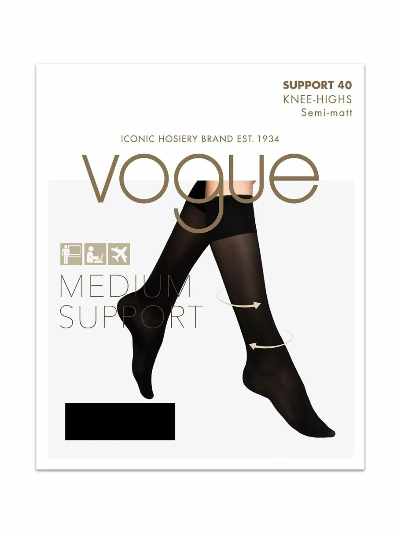 Sukat & Sukkahousut<Vogue Support -tukipolvisukat 40 den BLACK (MUSTA)
