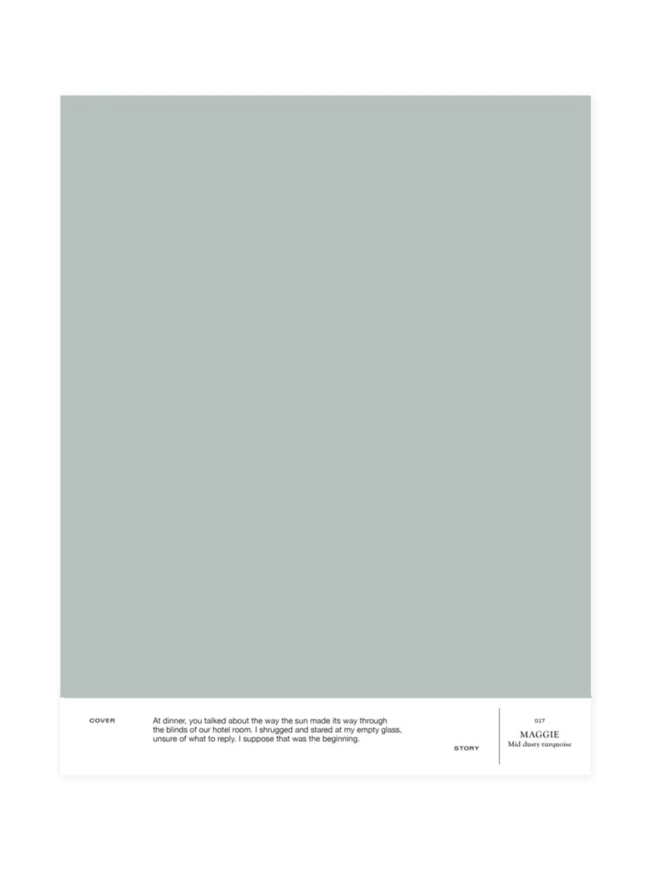 Cover Story Sävymalli 017 MAGGIE - dusty water green^ Maalit