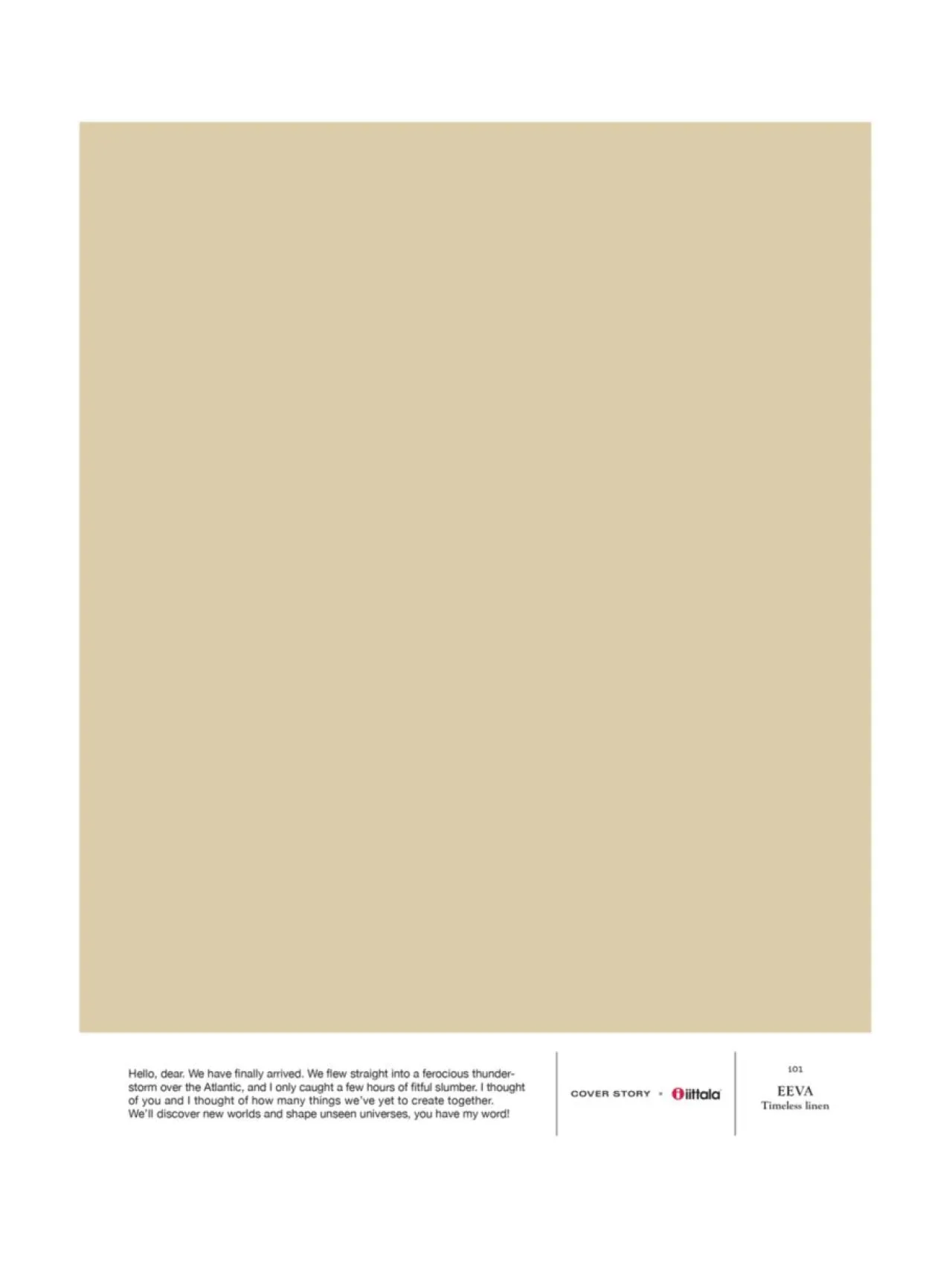 Cover Story Sävymalli i01 EEVA - timeless linen^ Maalit