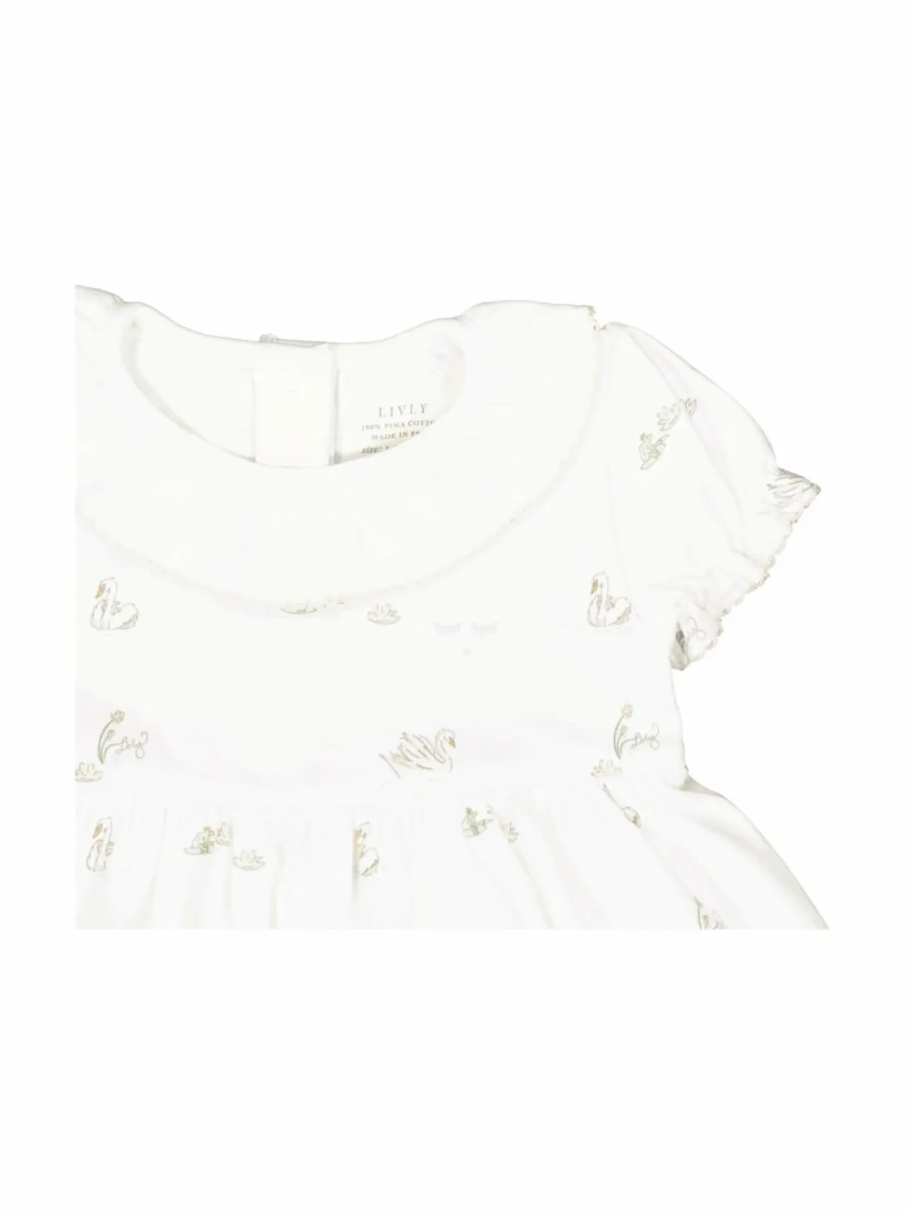 Mekot & Hameet<Livly Swans Ruffled -mekko 100 WHITE