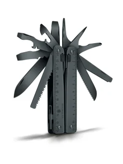 Retkeilytarvikkeet<Victorinox Swiss Army Knives SwissTool Burnished kotelossa MUSTA