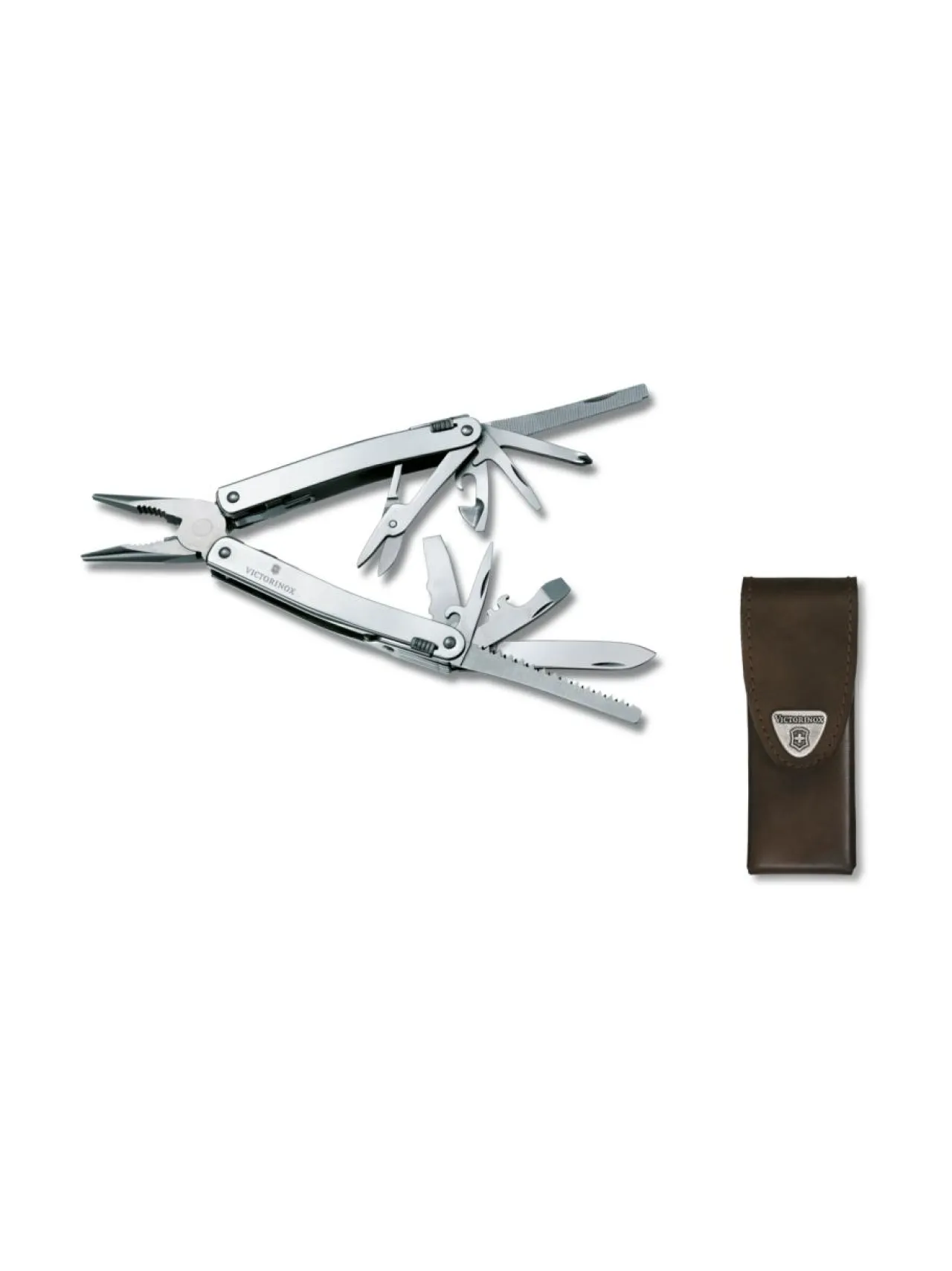 Victorinox Swiss Army Knives SwissTool Spirit X nahkakotelossa^ Retkeilytarvikkeet