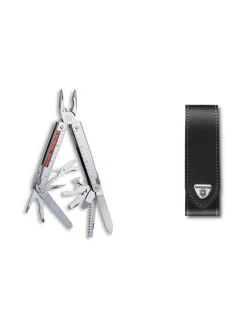 Retkeilytarvikkeet<Victorinox Swiss Army Knives SwissTool X nahkakotelossa ROSTERI