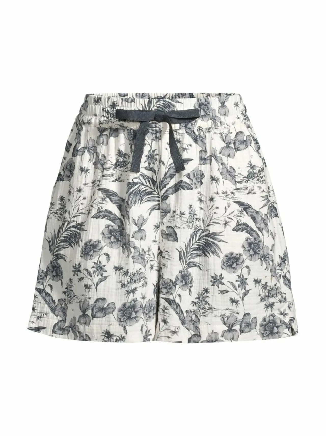 Yö- & Oloasut<A+more Tahiti-musliinishortsit OFF WHITE/BLACK