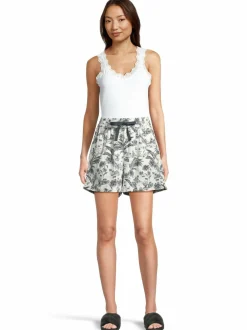 Yö- & Oloasut<A+more Tahiti-musliinishortsit OFF WHITE/BLACK